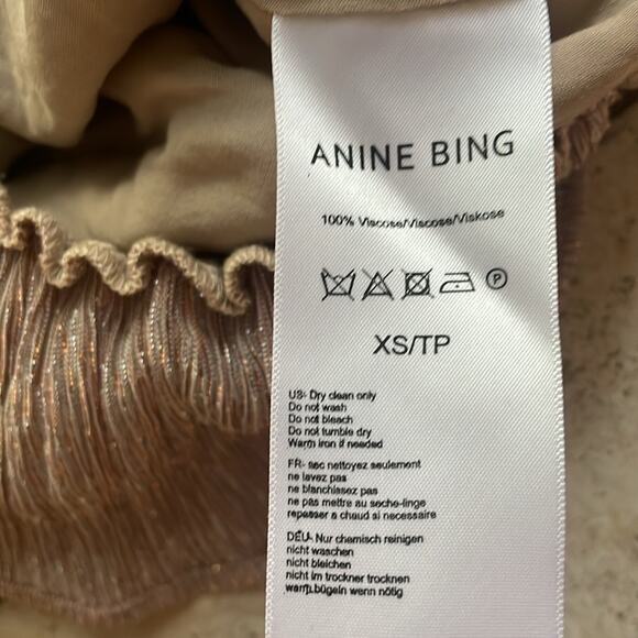 Anine Bing Draped Top Metallic Rose - Picture 14 of 15